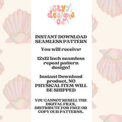 Rainbow seashells pattern
