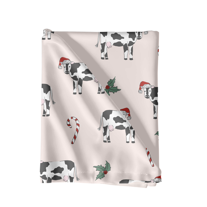 Christmas cows Seamless pattern