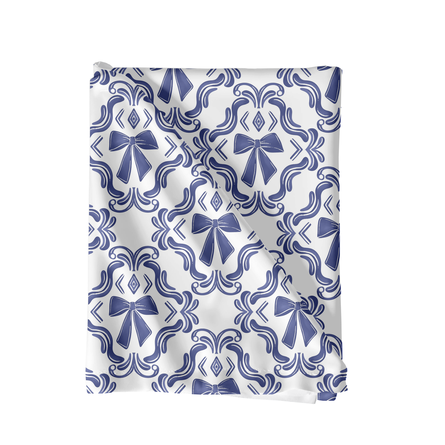 Blue coquette bows seamless pattern