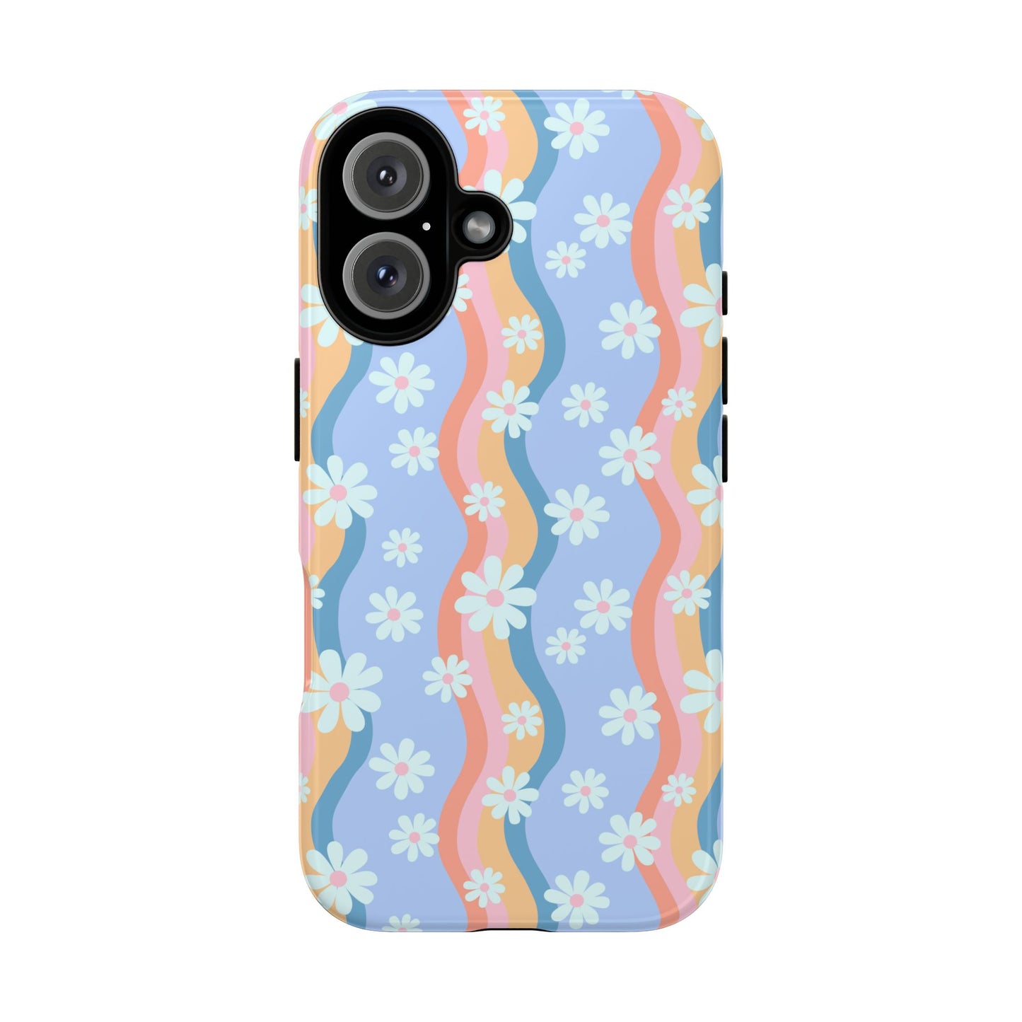 Blue Wavy Daisy Phone Case