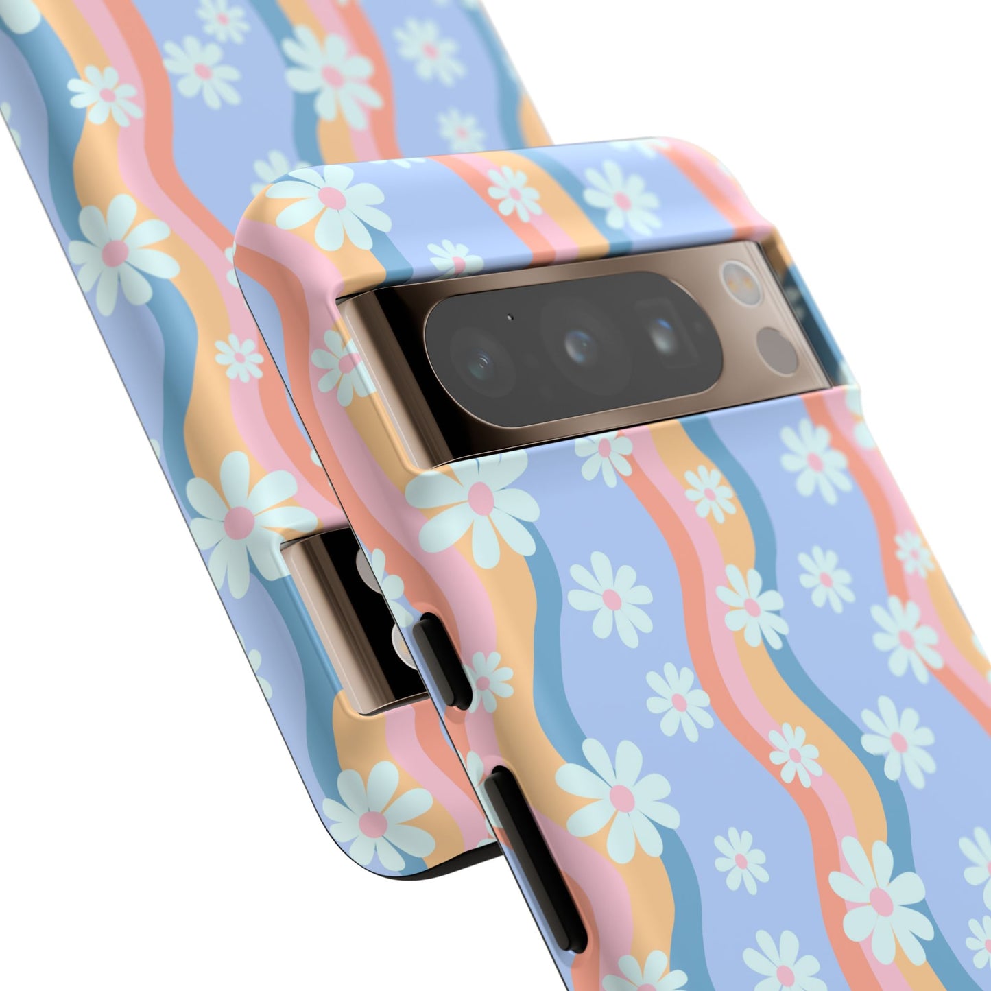 Blue Wavy Daisy Phone Case