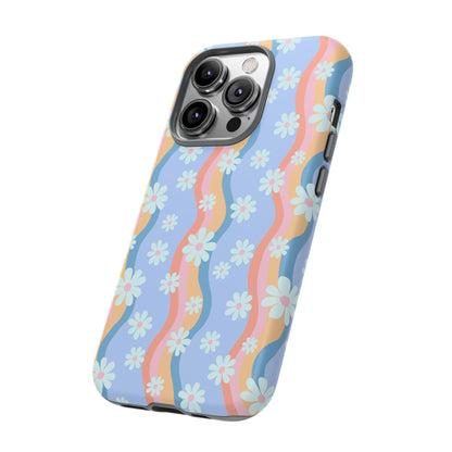 Blue Wavy Daisy Phone Case