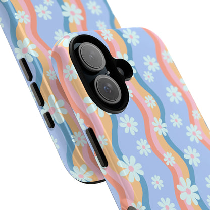 Blue Wavy Daisy Phone Case