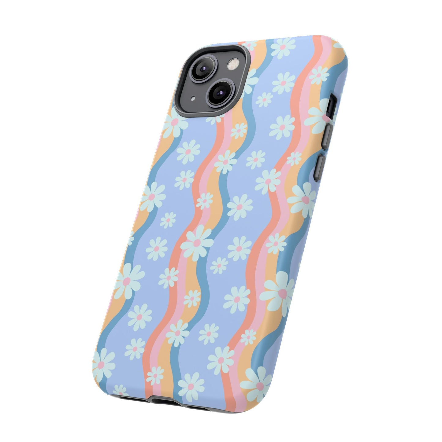 Blue Wavy Daisy Phone Case