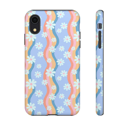 Blue Wavy Daisy Phone Case