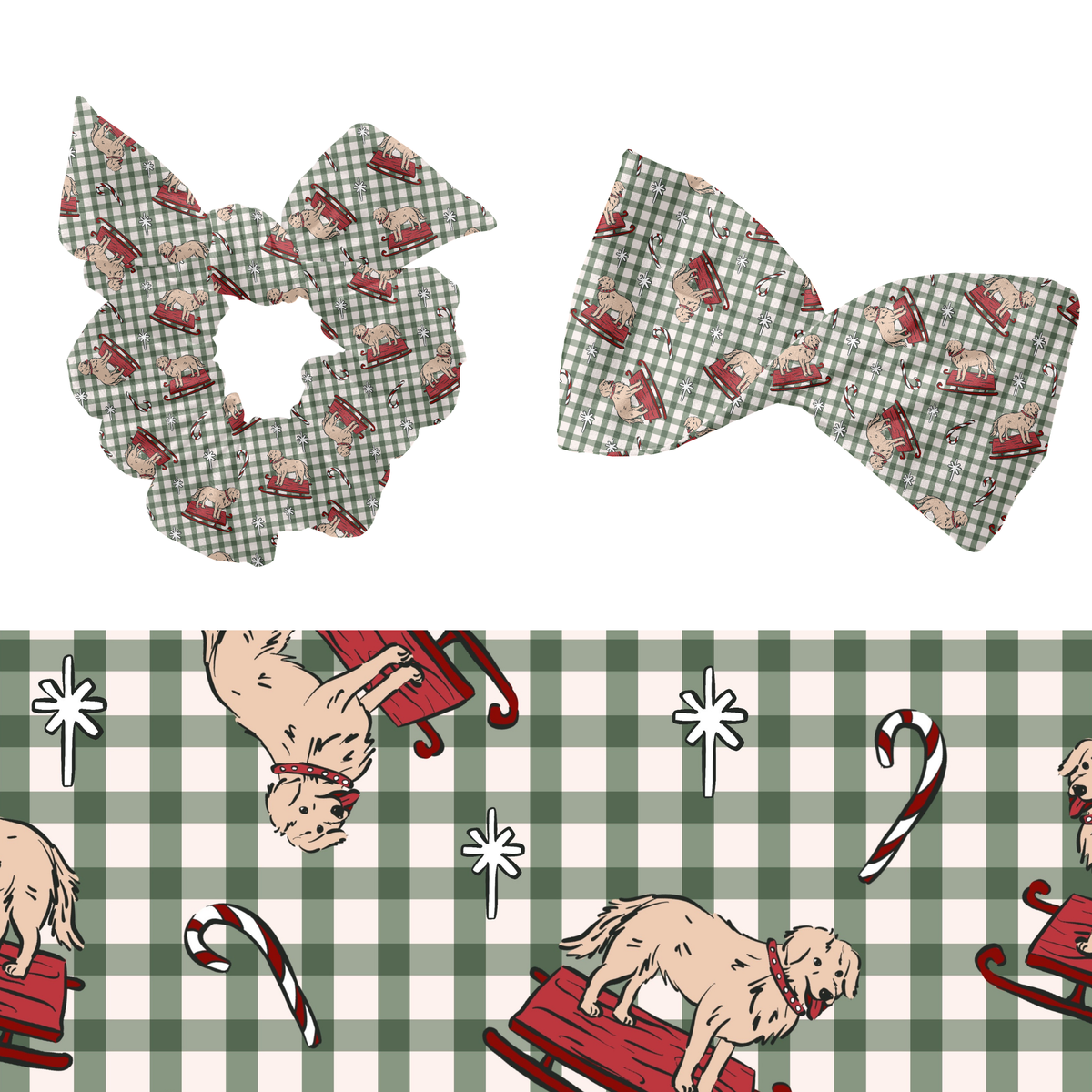 Gingham Winter Dogs