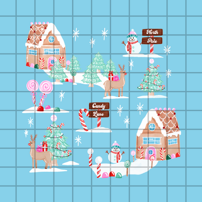 Christmas Winter Village PNG Design