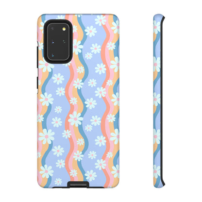 Blue Wavy Daisy Phone Case