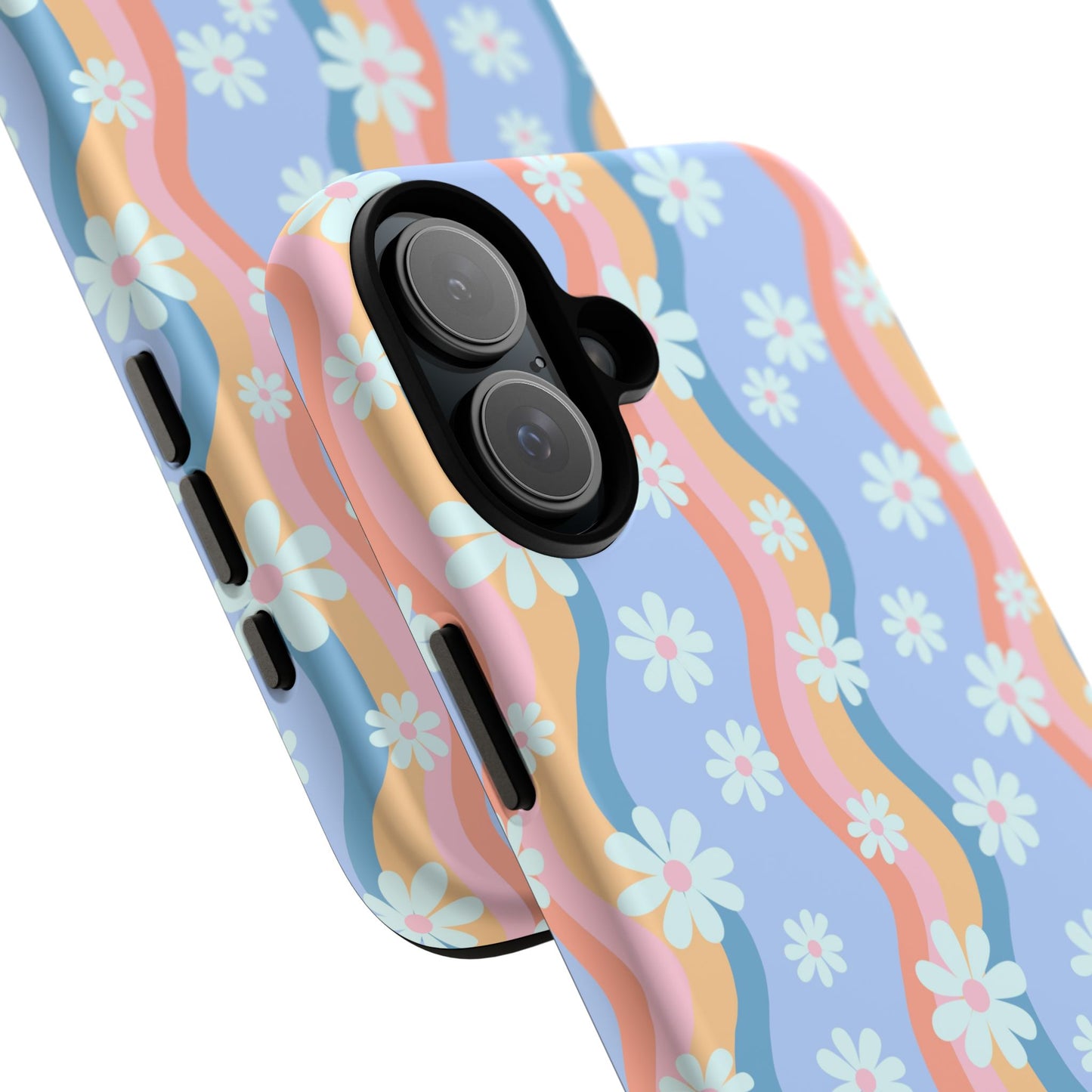 Blue Wavy Daisy Phone Case