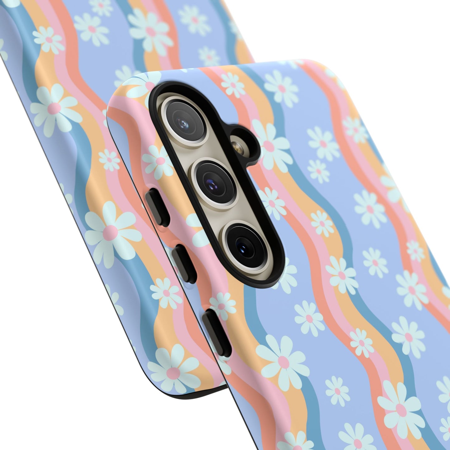 Blue Wavy Daisy Phone Case