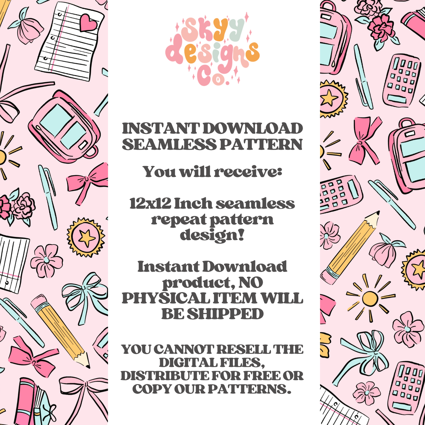 Girly school supply bows