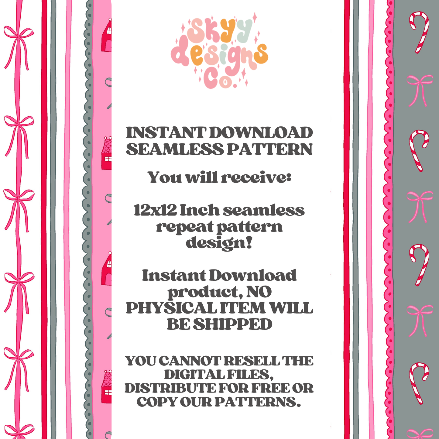 Preppy Christmas bow Stripe