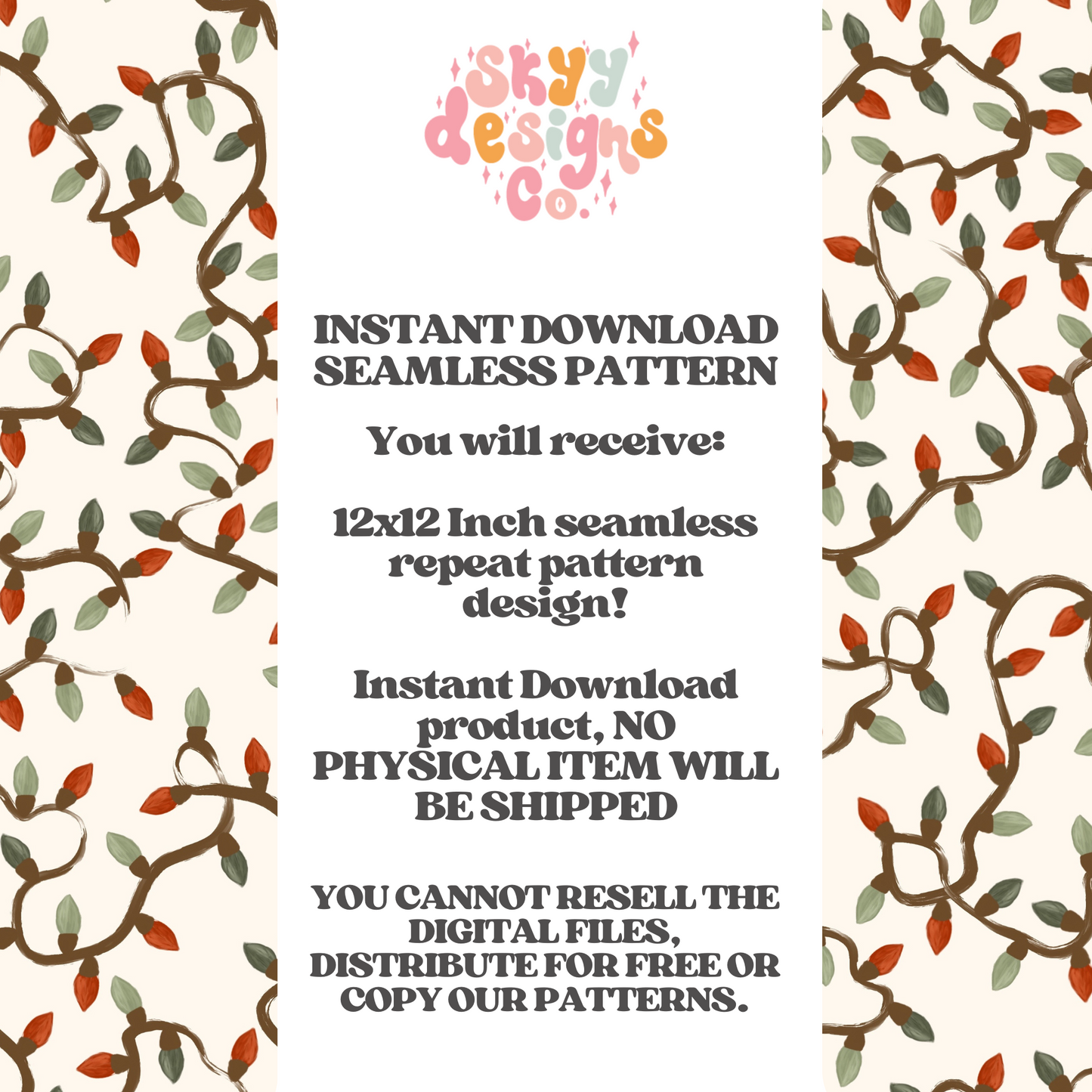 Traditional Watercolor Christmas lights