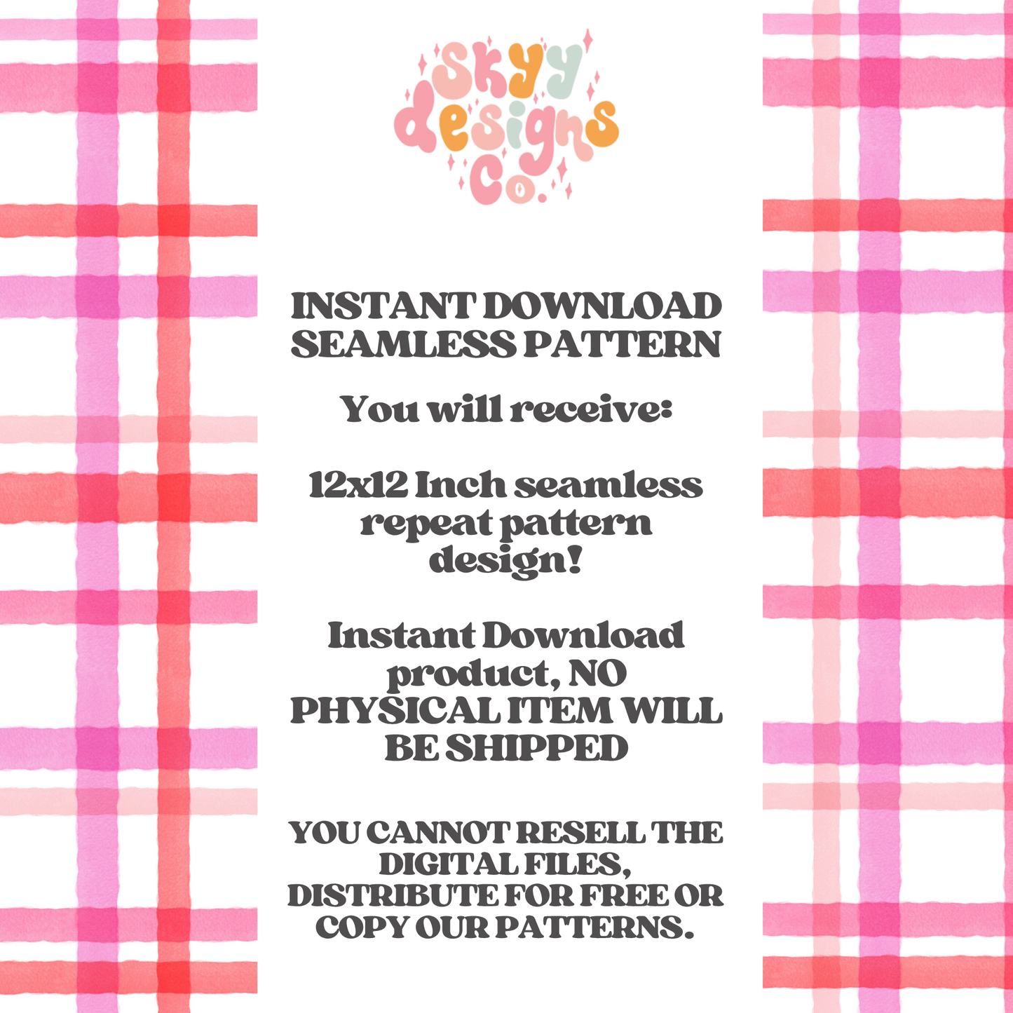 Watercolor Pink Plaid