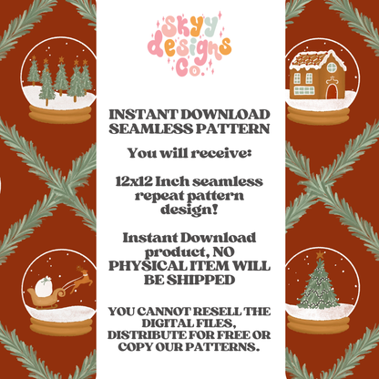 Snow globes on red background