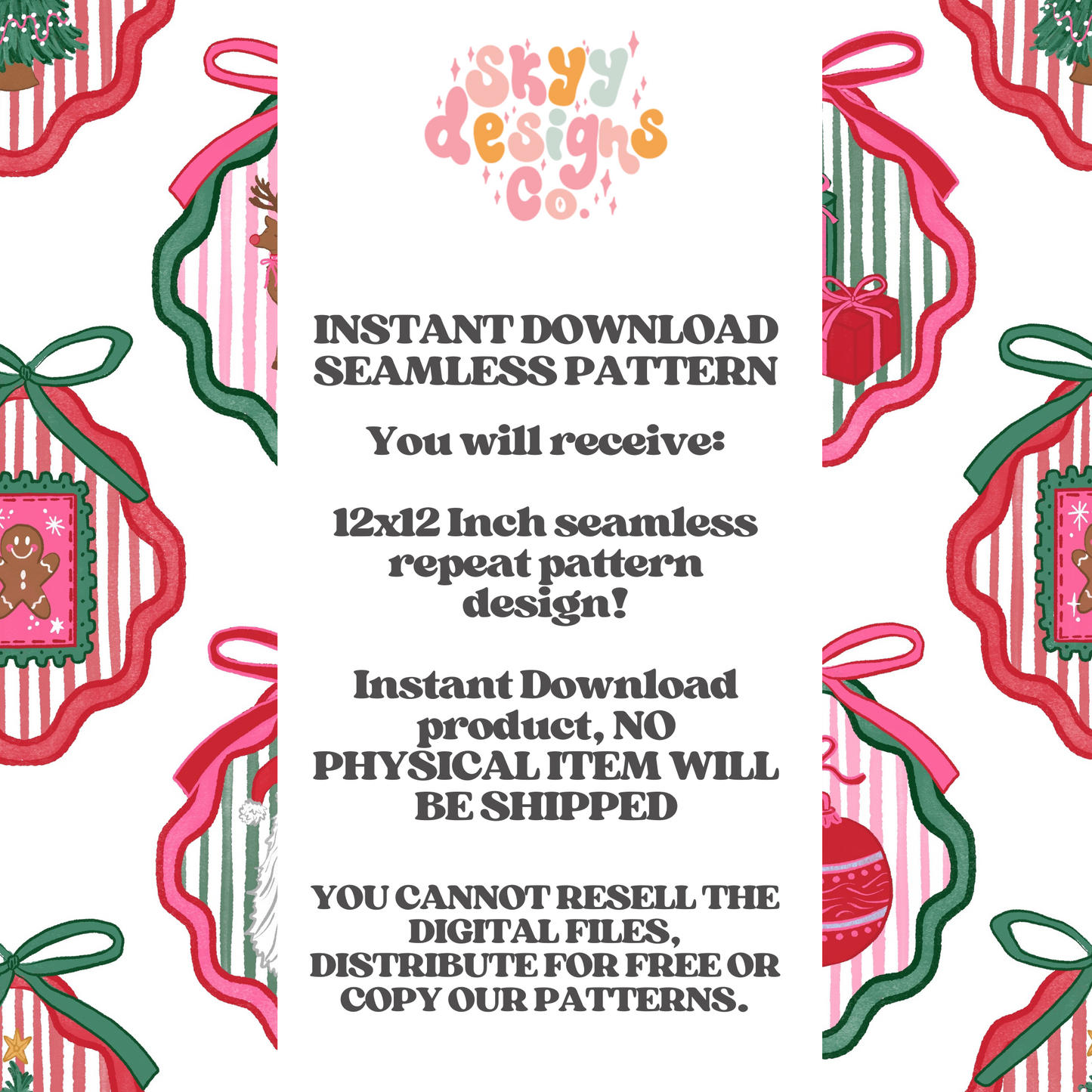 Preppy Holiday Bow Frames