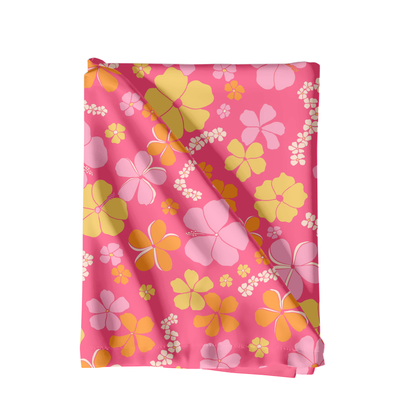 Bright Pink Hawaiian floral