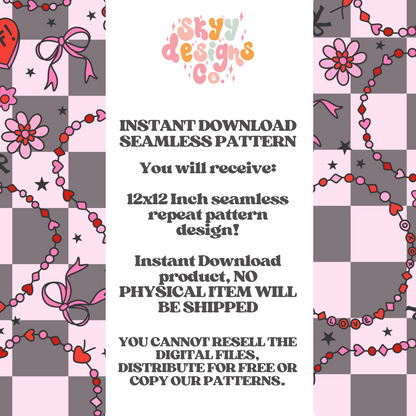 Valentine bracelets seamless pattern