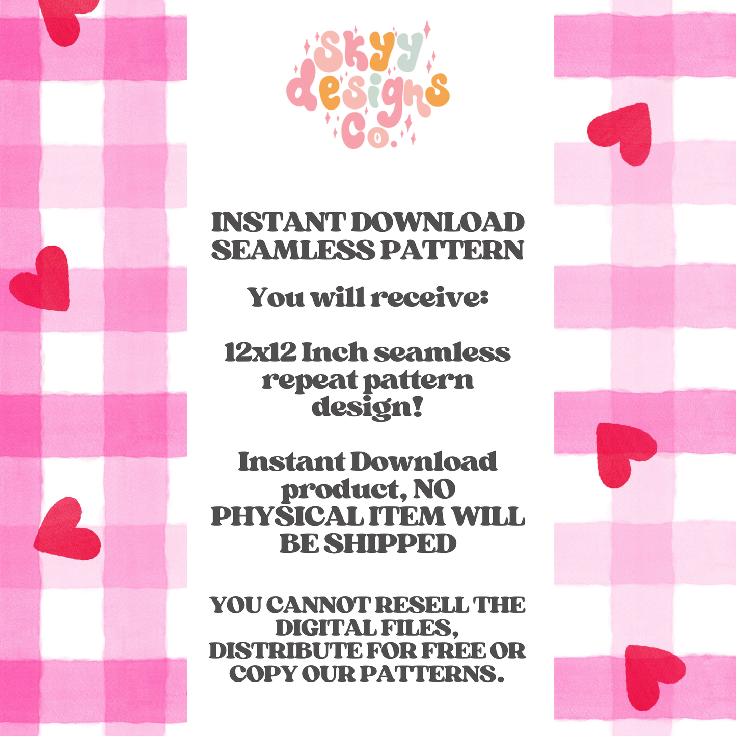 Valentine Gingham hearts