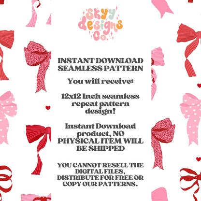 Valentine bow seamless pattern