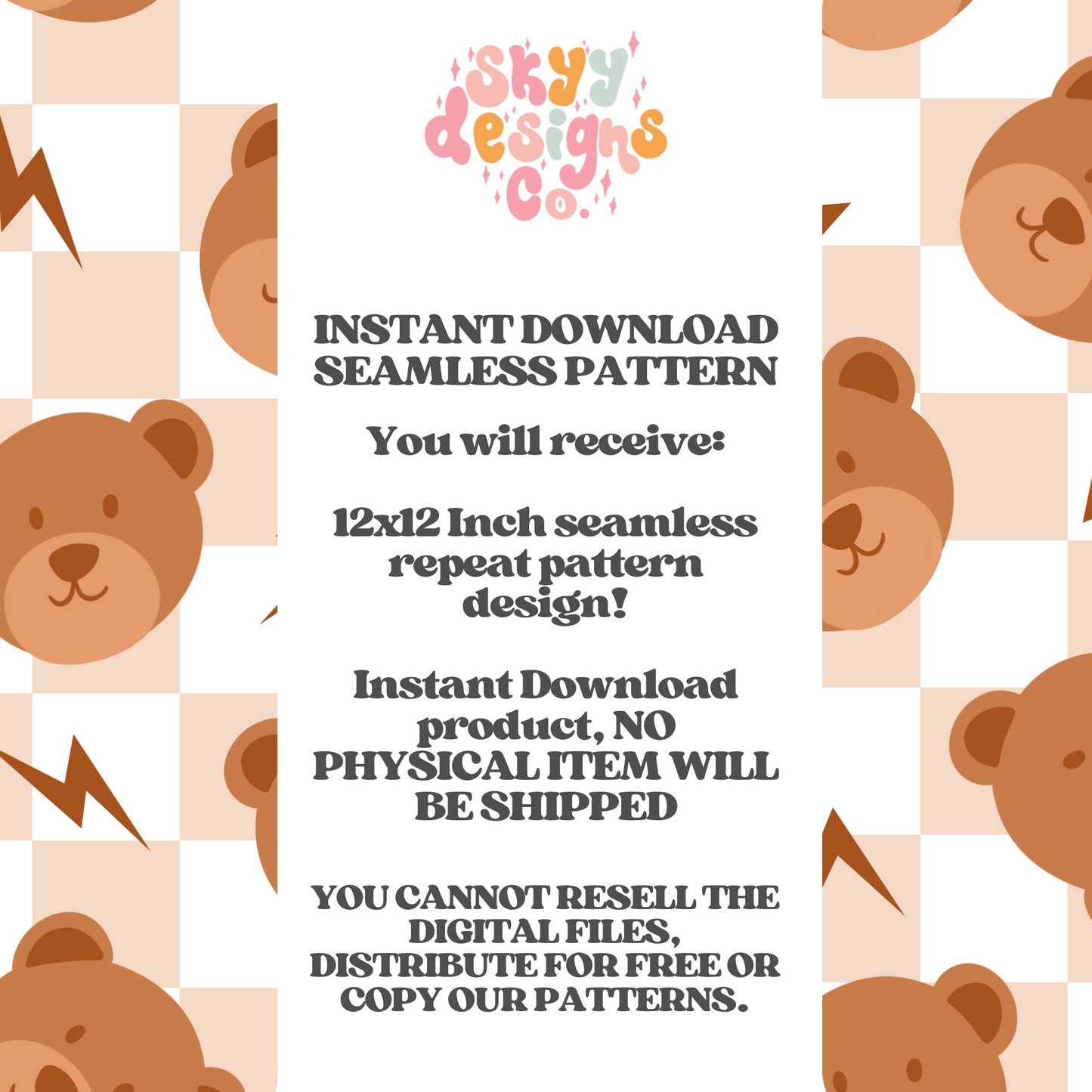 Checkered Bears and bolts Pattern