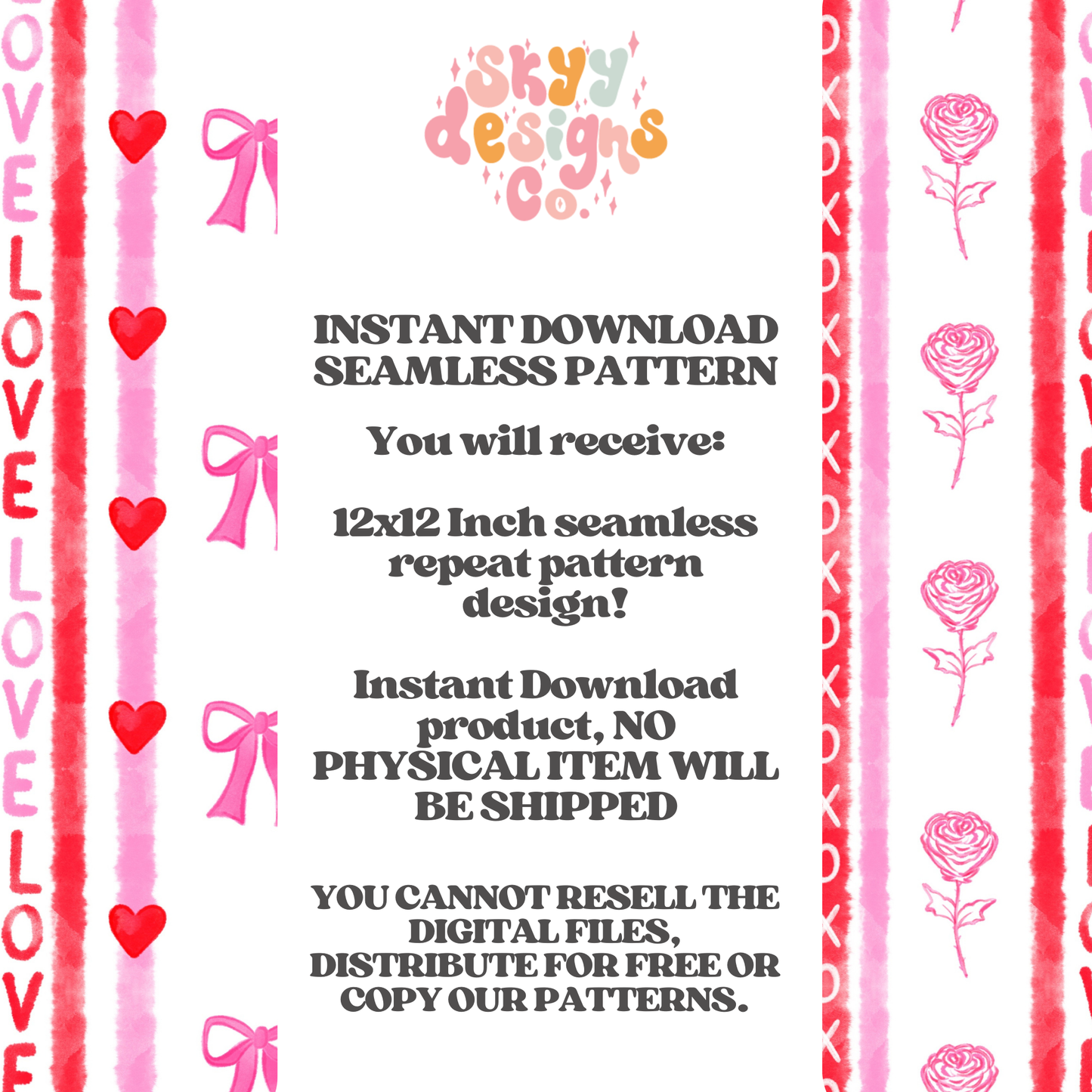 Valentine coquette stripes pattern