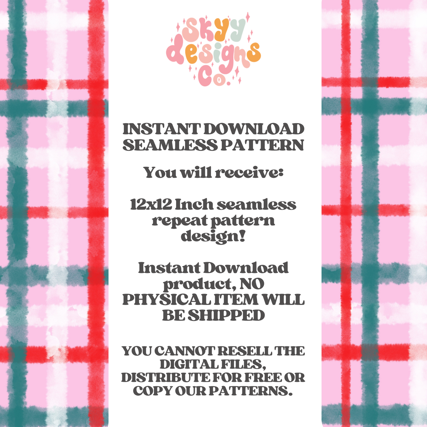 Pink Christmas Plaid Seamless Pattern