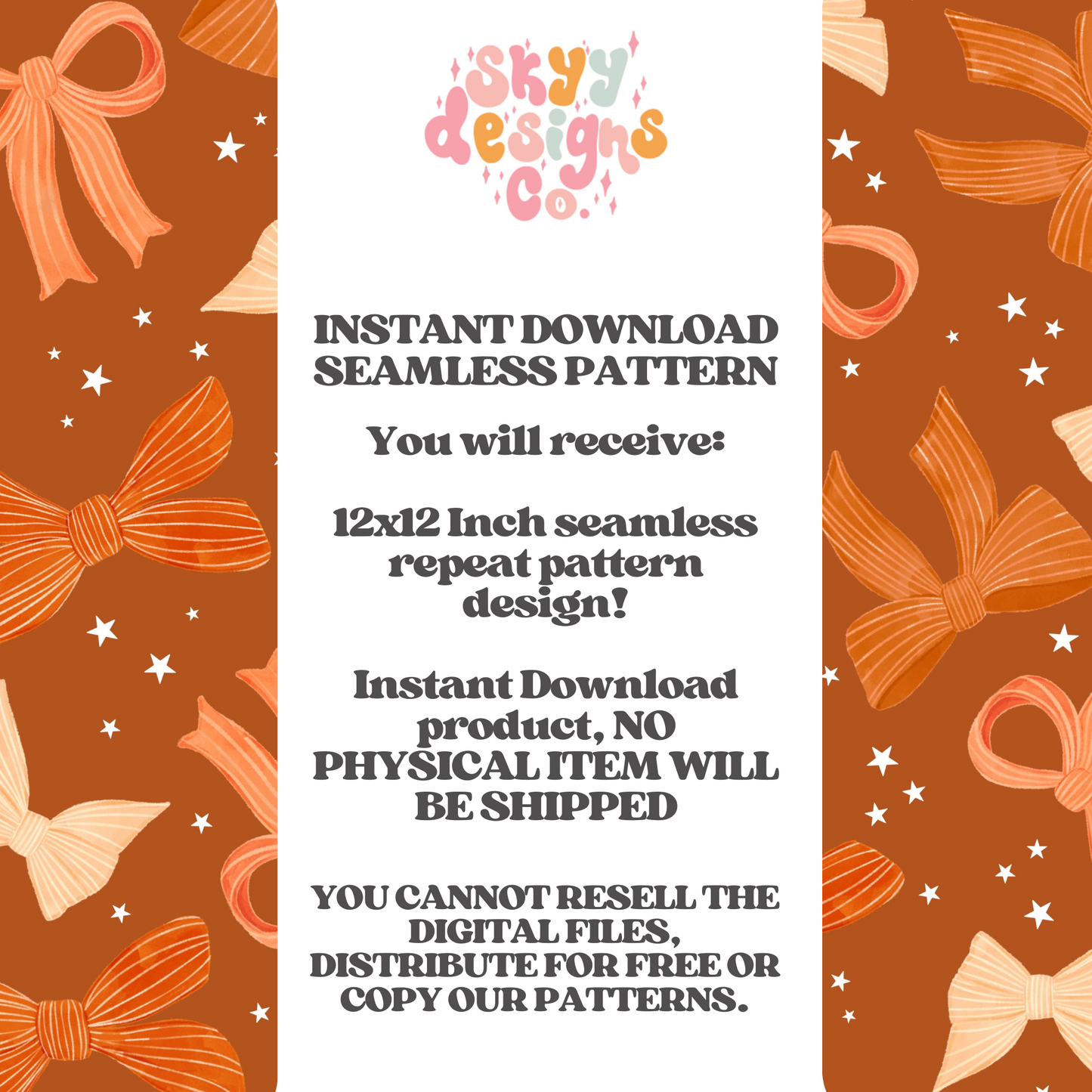 Trendy fall bows Seamless pattern