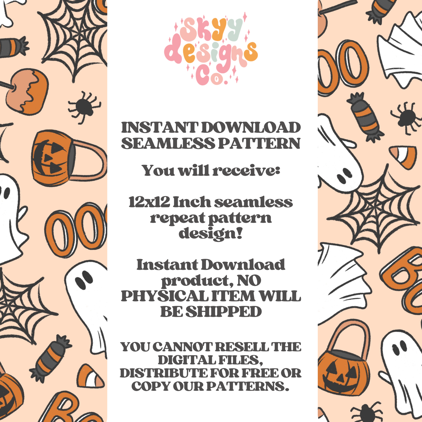 Boy Spooky Halloween Seamless Pattern