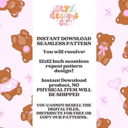 Valentine bears Seamless pattern