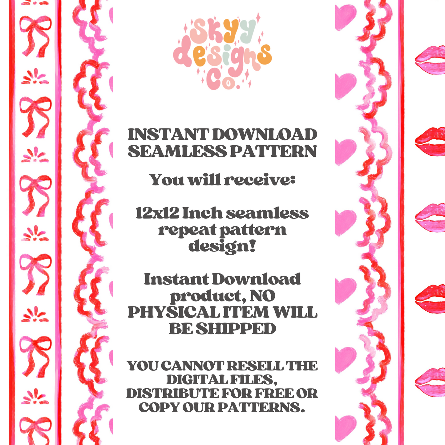 Valentine lace stripes seamless pattern