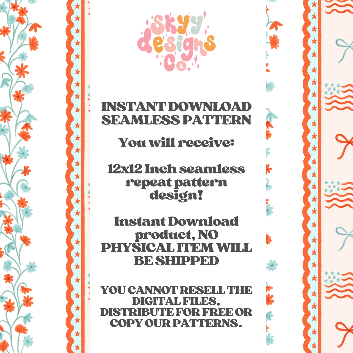 Floral Patriotic Stripe