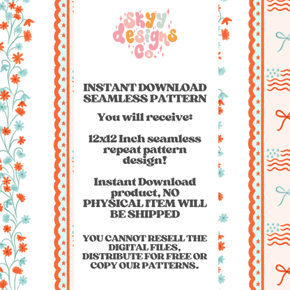 Floral Patriotic Stripe