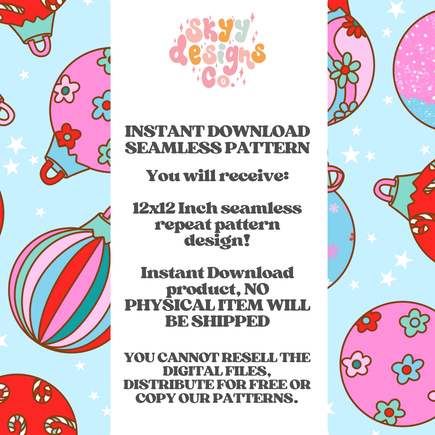 Bright Christmas ornaments Seamless Pattern