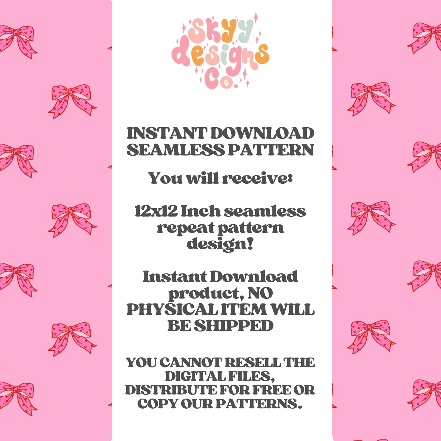 Pink Heart bows Seamless Pattern