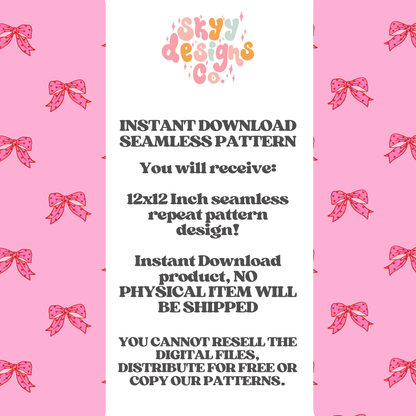 Pink Heart bows Seamless Pattern