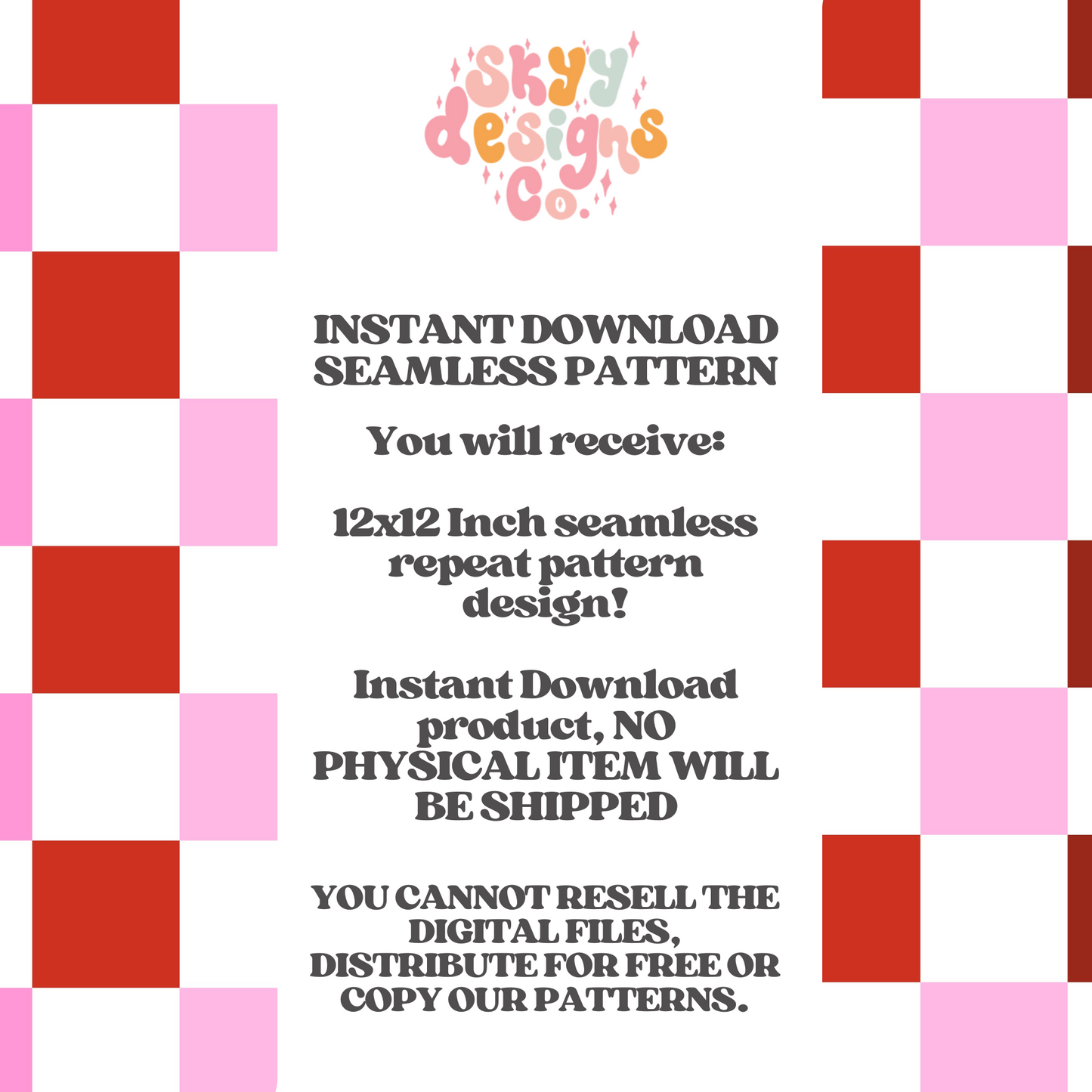 Valentine checkered seamless pattern