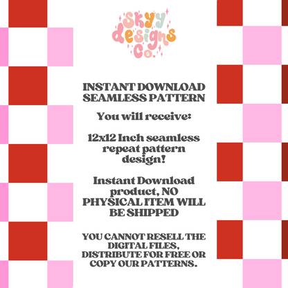 Valentine checkered seamless pattern