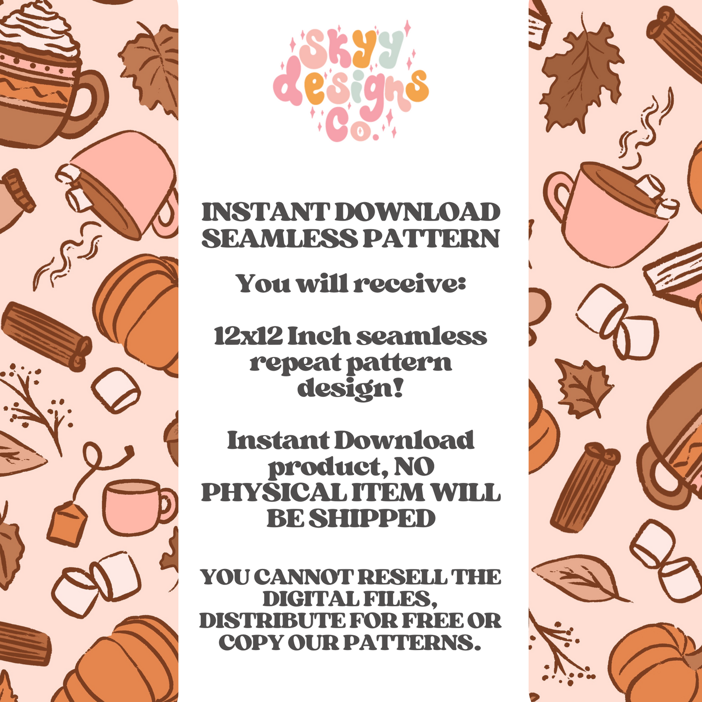 Neutral cozy fall Seamless pattern