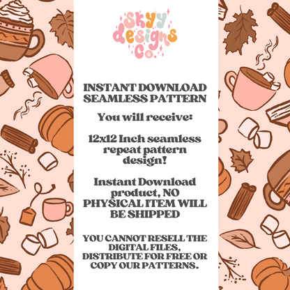 Neutral cozy fall Seamless pattern