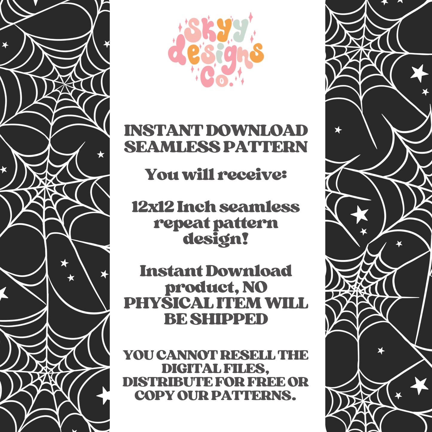 Trendy Spiderweb and stars Seamless Pattern