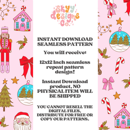 Trendy Christmas nutcracker Seamless pattern