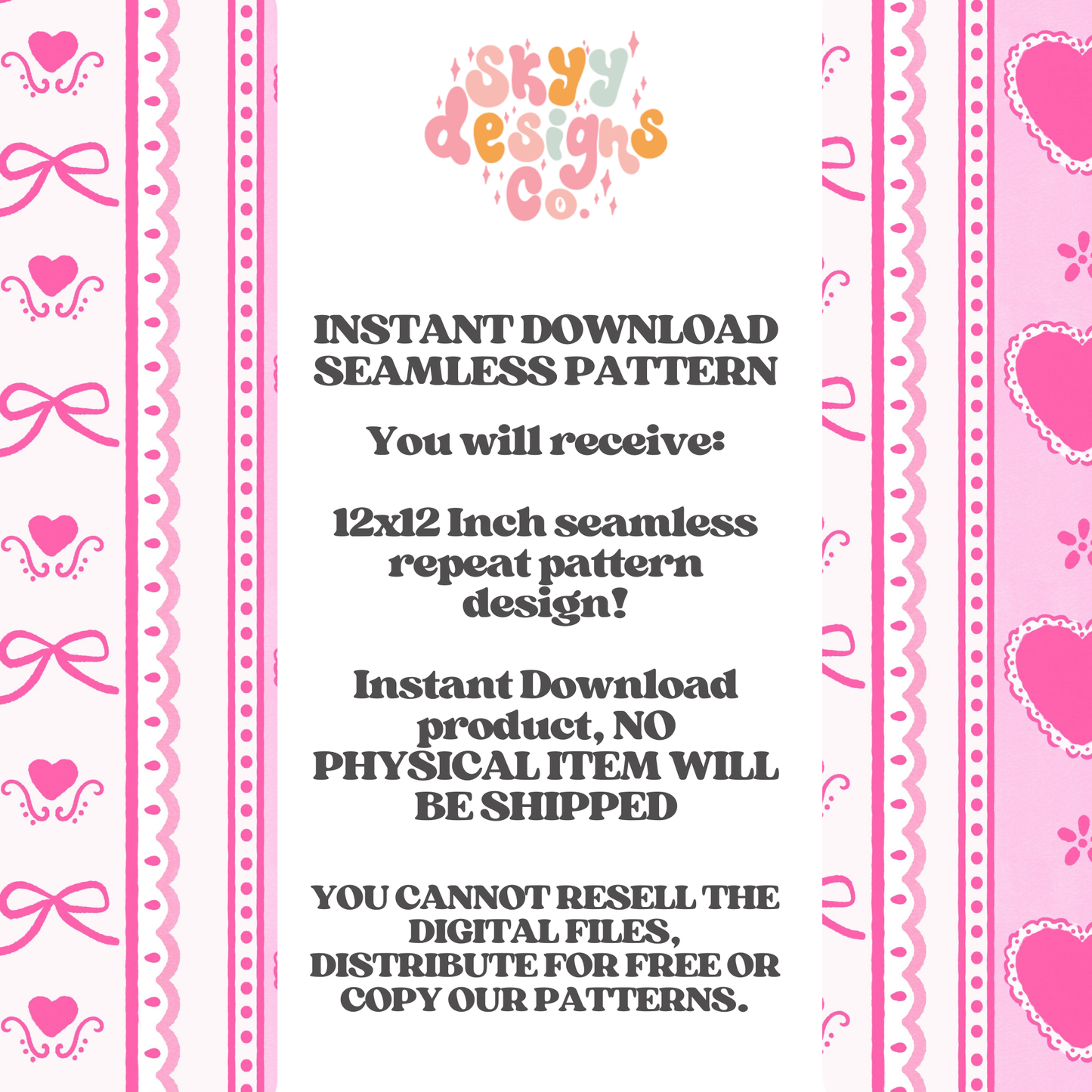 Watercolor Valentine Heart Stripe