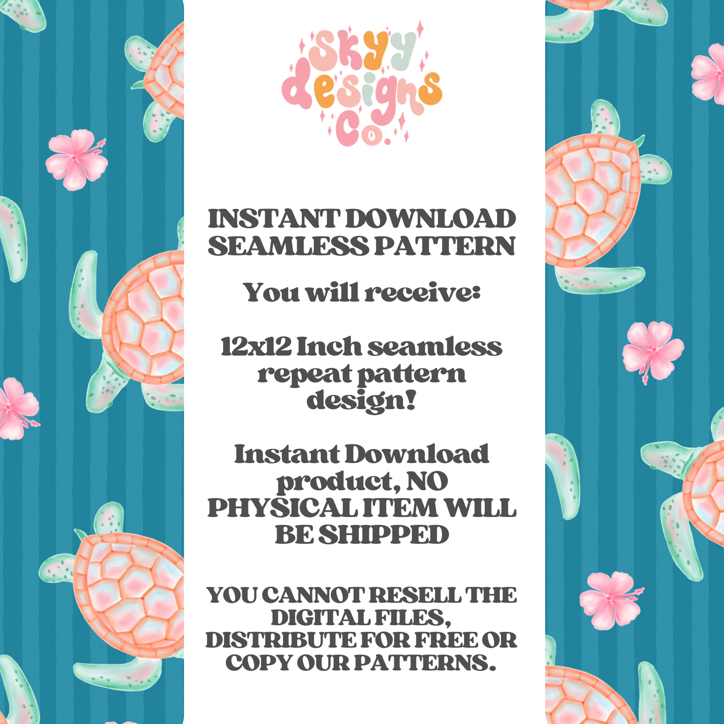 Pastel Sea Turtle stripes