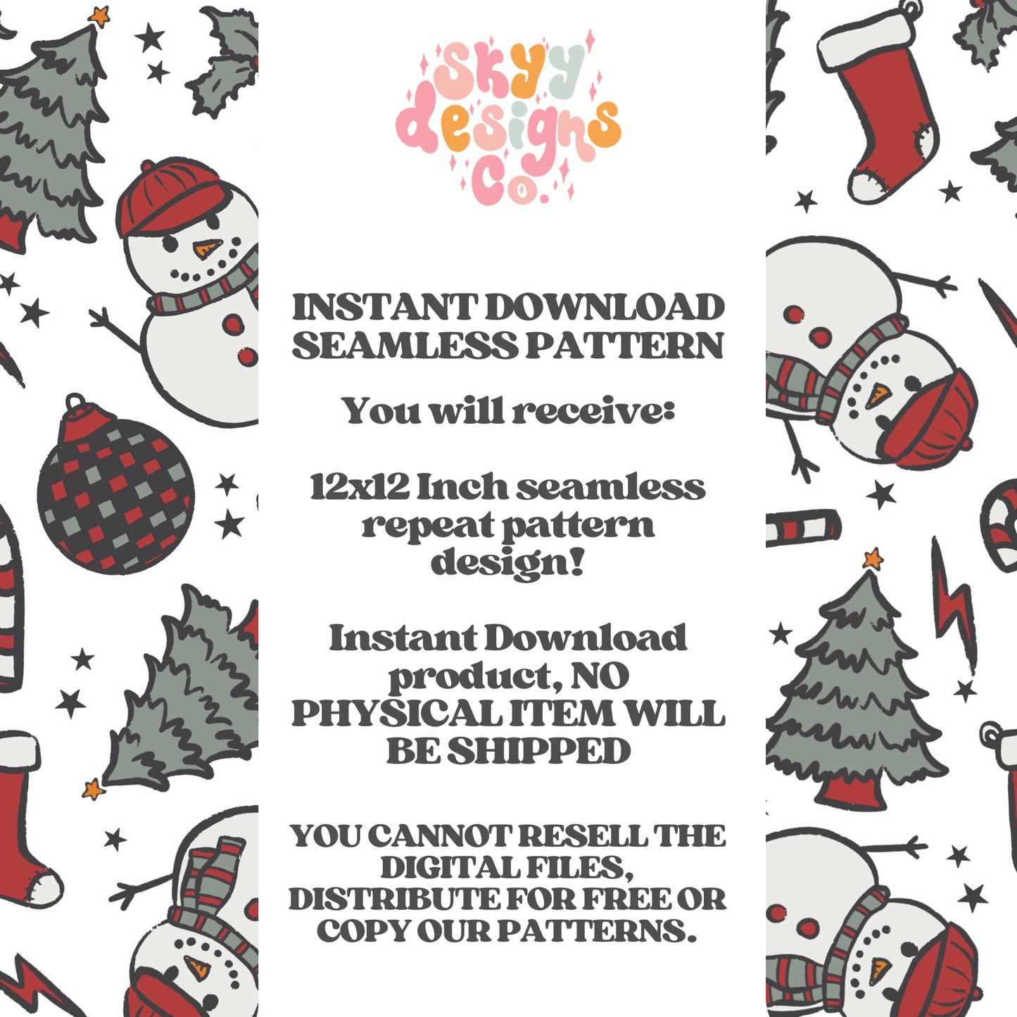 Boy Christmas Snowman Seamless Pattern