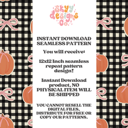 Gingham Pumpkins and Bows
