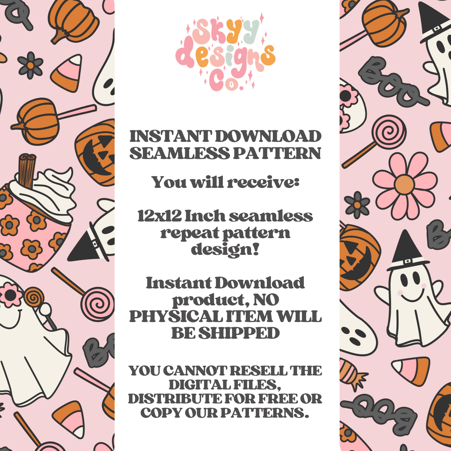 Halloween spooky ghosts pattern