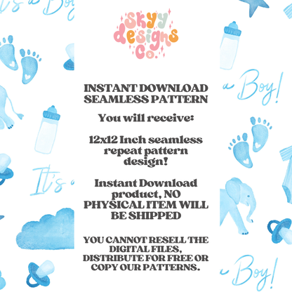 Its a boy Baby shower Pattern