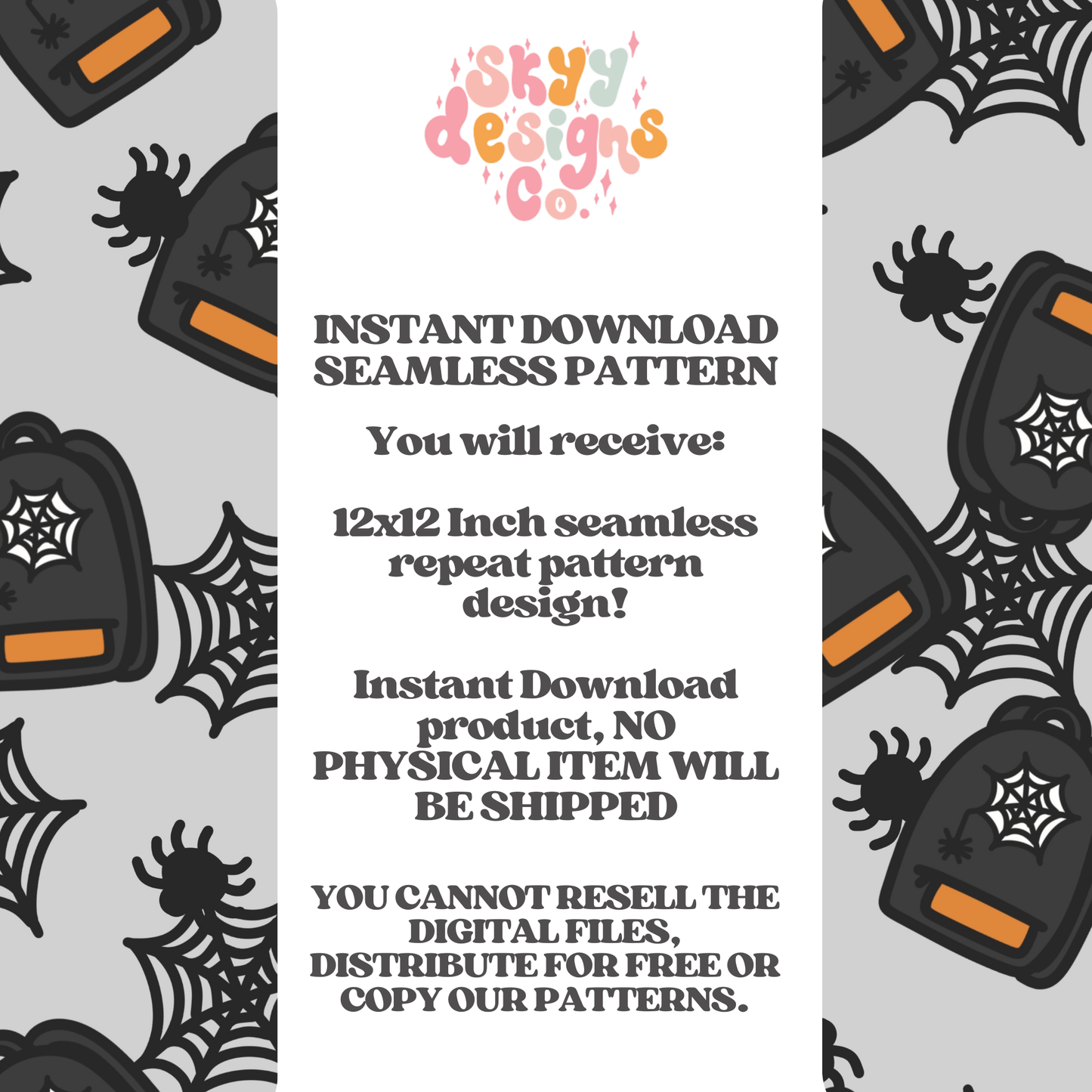 Spooky School Spiderweb Seamless Pattern