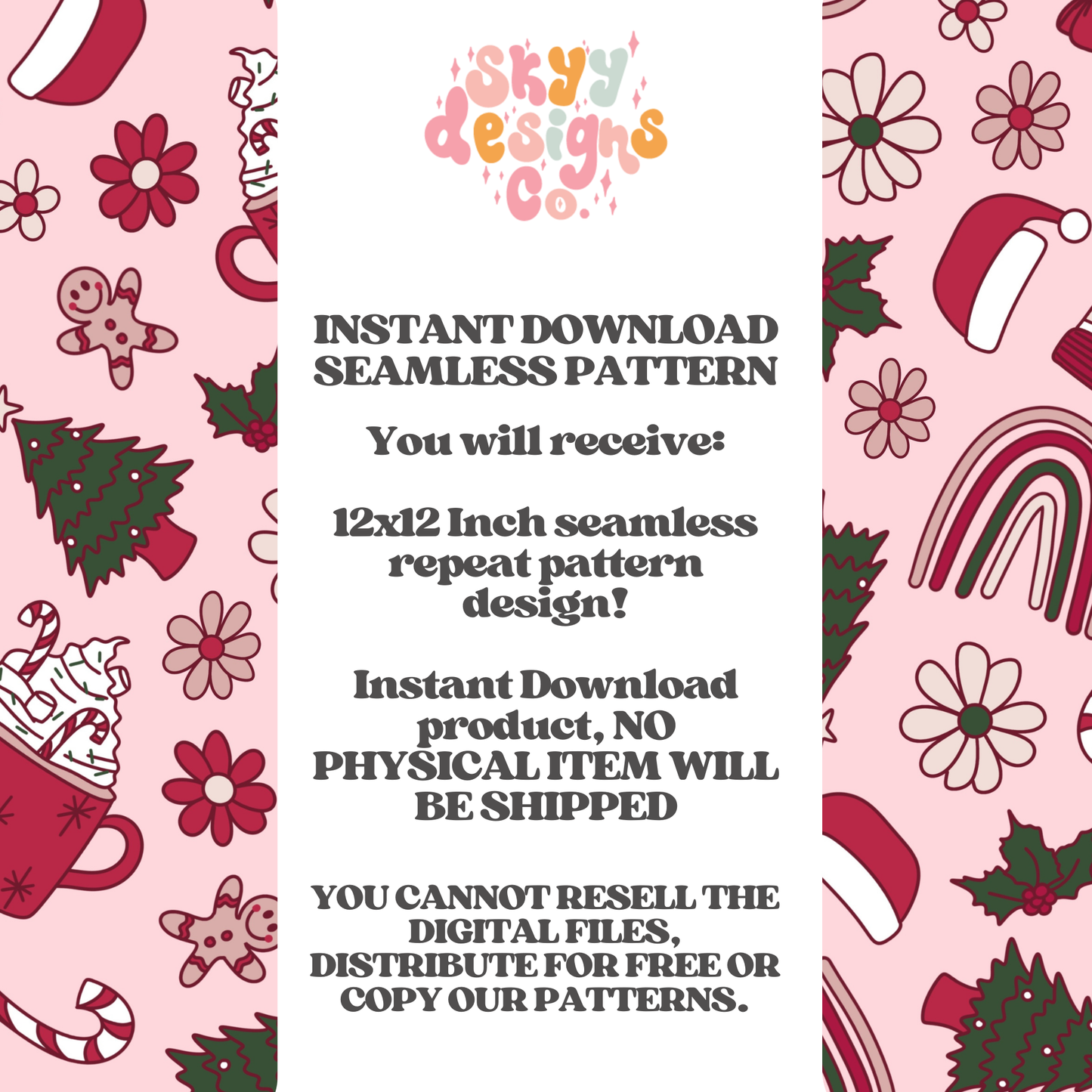 Pink Christmas Seamless pattern